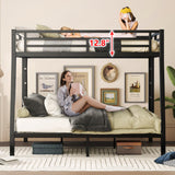 CAPCAEK Heavy Duty Metal Bunk Bed Full XL Over Queen Bunk Bed Frame for Adults, Bunkbeds with 2 Ladder, Noise Free Frames，No Boxing Spring Needed (Under-Bed Clearance 10", Full XL Over Queen Bunk) CAPCAEK