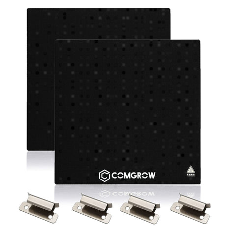 Comgrow 2PCS Ender 3 Pro Glass Bed, Upgraded Tempered Glass Plate with Bed Clips, Ender 3 Build Plate 235x235x4mm for Creality Ender 3 Pro/Ender 3 V2/Ender 3 V2 Neo/Ender 3 Neo/3 S1/3 S1 Pro/5 Pro Comgrow