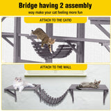 AIVITUVIN Catio Outdoor Cat Enclosure with Scratching Posts Large Wooden Cat House Playground Wall-Mounted Window Box Weatherproof Roof Aivituvin