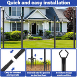 6 Pack 10 ft Heavy Duty Metal String Light Poles Adjustable Outdoor Lighting Stand for Patio,Backyard,Garden,Party & Wedding Rustproof & Sturdy with Hooks talkhigh