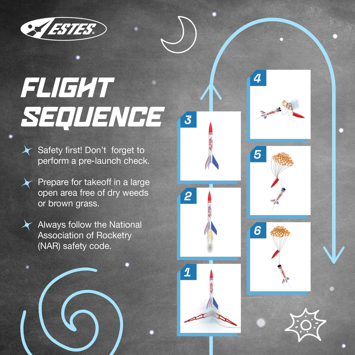 Estes 1225 Alpha Rocket-Building Kit, Intermediate Flying-Rocket-Model Kit for Ages 10+ Estes