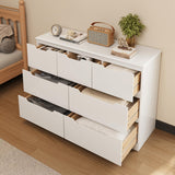Gizoon 7 Drawer Dresser, 48" Wide White Dresser for Bedroom, Chest of Drawers with Handle Free Design, Modern Storage Organizer for Living Room, Kids Room, Entryway, Hallway, White Gizoon