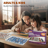 Nariolar 11.5 x 8.3 in Puzzle Sorting Trays Stackable, 6-Pack Puzzle Piece Sorter Trays for 1000/1500/2000 Pieces Nariolar