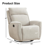 INZOY Manual Recliner Sofa Furniture Set for Living Room, Included Chenille Nursing Chairs Swivel Glider Recliners, Wall-Hugger 2 Seat Reclining Loveseat, Double Reclining Sofa Couch, Beige, 1+2 INZOY