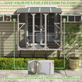 PetsCosset Cat Window Box,Wooden Window Catio for Indoor Cats,Expandable Outdoor Enclosure with 4 Platforms & 3 Doors,Secure Wall-Mounted Perch for Sunbathing, Play & Tunnel Connection,All-Weather Use PetsCosset