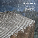 Large Metal Storage Sheds, 8x8 FT Outdoor Storage Shed with Updated Frame Structure, Lockable Doors and Air Vents, Metal Garden Tool Shed for Garden,Backyard,Patio,Lawn, Brown Hipicute