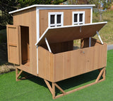 Omitree New Large Wood Chicken Coop Backyard Hen House 4-8 Chickens w 4 Nesting Box Omitree