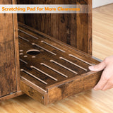 HOOBRO Cat Litter Box Enclosure, Double Door Litter Box Furniture, Hidden Litter Box Furniture, Splash-Proof Litter Control Board, Side Table, Coffee Bedside Table, Rustic Brown FG80MW01 HOOBRO