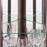 XUWANSHANG Corner Curio Cabinets,Lighted 3-Side Glass Display Curio Cabinet, Curved Wood Corner Cabinet,Curio Cabinets with Glass Doors,Adjustable Shelves,Curio Cabinet for Living Room,Dark Cherry XUWANSHANG