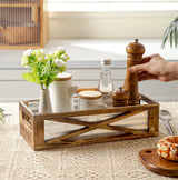 Venalys Wooden Toilet Tank Basket, Rustic Bathroom Decor Box, Farmhouse Toilet Paper Organizer Holder, Decorative Bathroom Storage Basket, Barn Door (Brown) Venalys