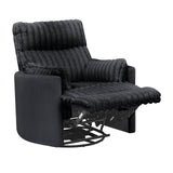 Roundhill Furniture Bocaton Wide Wale Corduroy Upholstery Manual Recliner, Black Roundhill Furniture