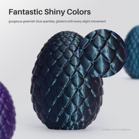 ELEGOO PLA Filament 1.75mm Galaxy Peacock Blue 1KG, Shiny 3D Printer Filament Dimensional Accuracy +/- 0.02mm, 1kg Spool(2.2lbs) 3D Printing Filament for Most FDM 3D Printers ELEGOO
