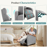 SMUG Recliner Chair for Living Room, Leather Recliners, Home Theater Seating with Lumbar Support with Adjustable Backrest and Footrest, Modern Living Room Furniture with Padded Seat, Grey Seating SMUG