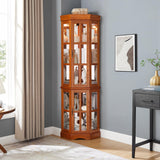 Corner Curio Cabinet with 5 Shelves and Lighting System, Oak(E26 Light Bulb not Included) Generic