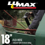 LUMAX LX-1152 Black Heavy Duty Deluxe Pistol Grease Gun with 18" Flex Hose, Handy 3-Way Loading - Fill with Standard Cartridge, Suction or Bulk Fill. Convenient One-Hand Operation for Easy Greasing. LUMAX