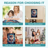 MEIYUDA Diamond Painting Kits for Adults, 3D Wolf Diamond Art Kits for Beginners, DIY Dream Catcher Diamond Art Painting Kit Gem Art Crystal for Home Wall Decor and Holiday Presents 12x16Inch MEIYUDA