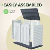 GOOBED Horizontal Shed with Padlock Latch, Outdoor Storage Shed for Backyard and Garden, 35 Cu Ft Small Storage, Waterproof, Easy Assembly, Light Gray GOOBED