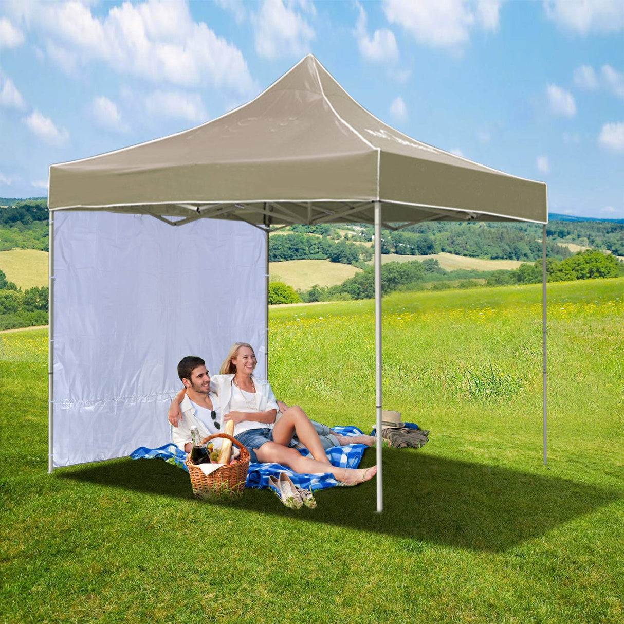 REDCAMP Instant Canopy Sidewall for 10x10ft Pop Up Canopy, 1 Pack Sunwall Only, Khaki (1 Sidewall Only, Canopy Tent NOT Included) REDCAMP