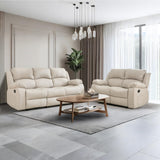 GNMLP2020 Reclining Couch Sleeper Sofa Set Chaise Lounge Chair Leather Recliner Couch Loveseat for Living Room, Theater Seating(3 Seat Sofa+Loveseat,Beige) GNMLP2020