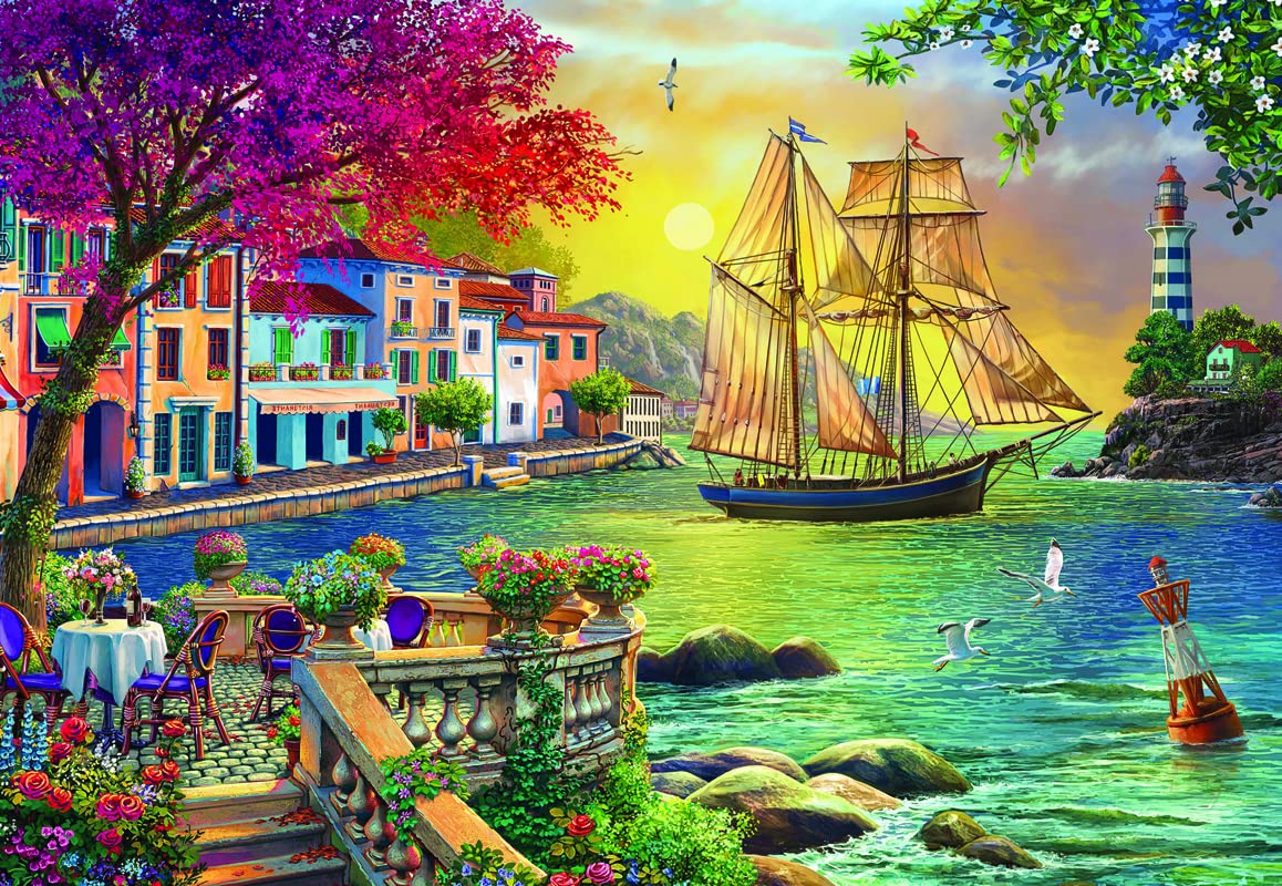 Anatolian Puzzle - Beautiful Sunset in The Town, 2000 Piece Jigsaw Puzzle, 3955, Multicolor