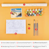 Rebotipy Adults Ocean Paint by Number Kits Coastal Art Painting Oil Painting of The Sea Coast Picture DIY Scenic Nature View with Dunes Paintings by Numbers for Men Lady Seascape Paints Crafts Gifts Rebotipy