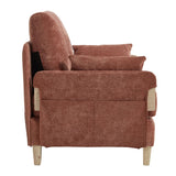 Lin-Utrend Convertible Sofa Bed with Wooden Arms,Convertable Single Sofa Futon Chair for Small Spaces,Foldable Sleeper Chair Bed for Living Room, Bedroom,Office (Orange) Lin-Utrend