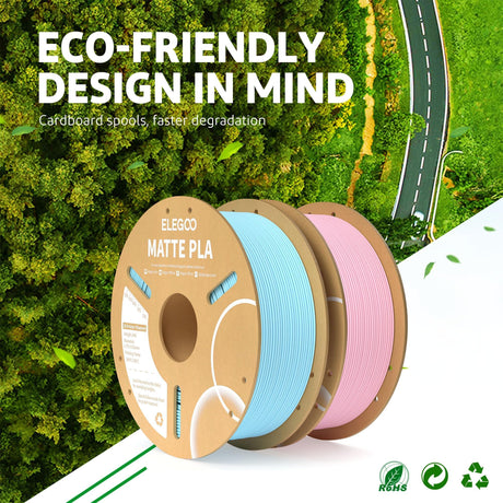 ELEGOO Matte PLA Filament Sakura Pink & Ice Blue 2KG, 1.75mm 3D Printer Filament Dimensional Accuracy +/- 0.02mm, 2pcs 1kg Carboard Spool (2.2lbs) for Most FDM 3D Printers ELEGOO