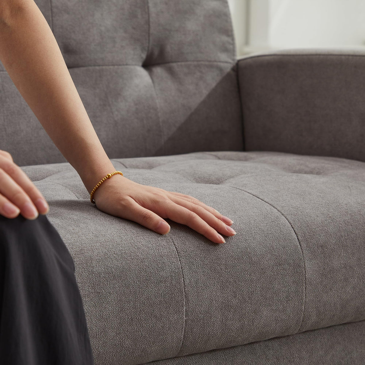 TYBOATLE Sofa Couch 62" W Loveseat w/ 2 USB Charger Ports & 2 Cupholders, Mid-Century Modern Tufted Small Love Seat Couches for Office,Compact Living Room,Bedroom,Apartment,Dorm(Light Grey) TYBOATLE