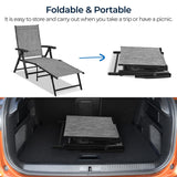 Yaheetech Outdoor Folding Chaise Lounge Set of 2 Patio Reclining Chairs w/Adjustable 7-Position Back for Beach Pool Garden Yard Deck Gray Yaheetech