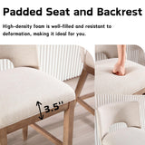 DM Furniture Farmhouse Bar Stools Set of 4, 26" Counter Height Barstools, Linen Upholstered Barstools with Open Back for Kitchen Island/Breakfast Bar/Home Pub, Beige DM Furniture