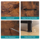 OLIXIS Organizer Storage 5, Chest of Drawers with Fabric Bins, Long Dresser with Wood Top for Bedroom, Closet, Entryway, 11.87" D x 38" W x 20.87" H, Rustic Brown OLIXIS