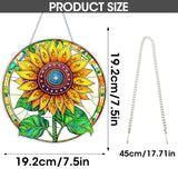 SKRYUIE Hanging Diamond Art Kits for Adults Pendant Sunflower, Special Shaped Crystal DIY Diamond Painting Kit, Acrylic Board Wreath Pendants Double Sided, Home Decor 7.6 x 7.6 Inch SKRYUIE