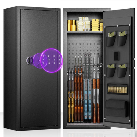 Bonusall 10-14 Rifle Gun Cabinet,Rifle Safe Cabinets for Home Storage,Home Gun Locker for Rifles and Shotguns with Firproof, Gun Safes & Cabinets with Adjustable Shelves & Handgun Pockets Bonusall