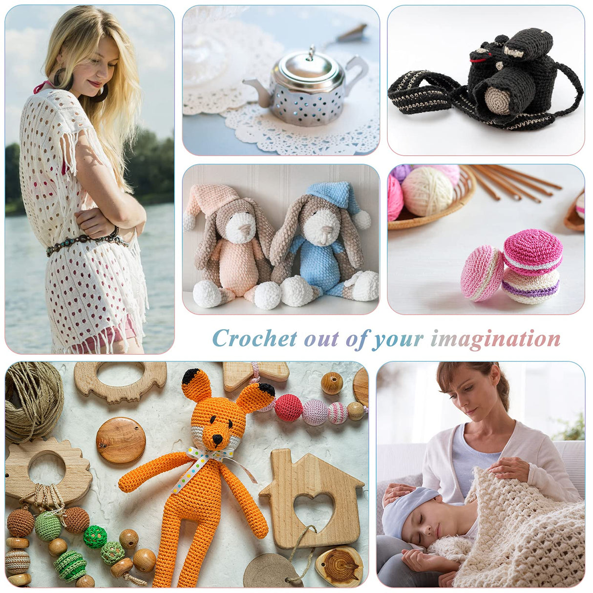 Coopay Black Gold Crochet Hooks Needles for Arthritic Hands, 2.0-6.0mm Crochet Hook Set Ergonomic Soft Grips Knitting Hook for Crochet Yarn Craft, Aluminum Knitting Crochet Supplies Kit for Knitter Coopay