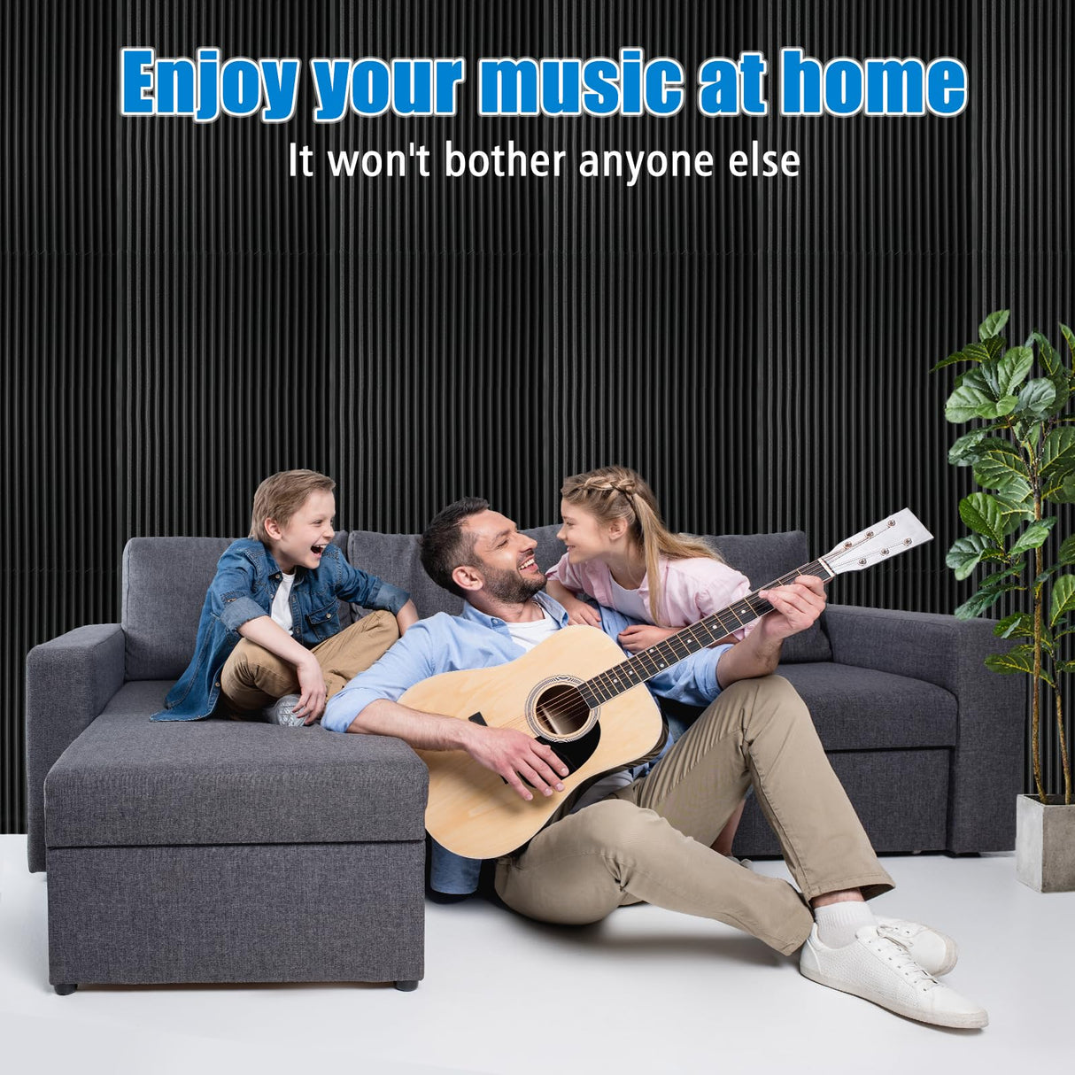 4 PCS Acoustic Panels,48''X24''X2'' Soundproof Foam Wall Panels,High Density Fireproof Noise Cancelling Foam Studio Foam Panel,Noise (Black-4 Pack) YHYGHXFR