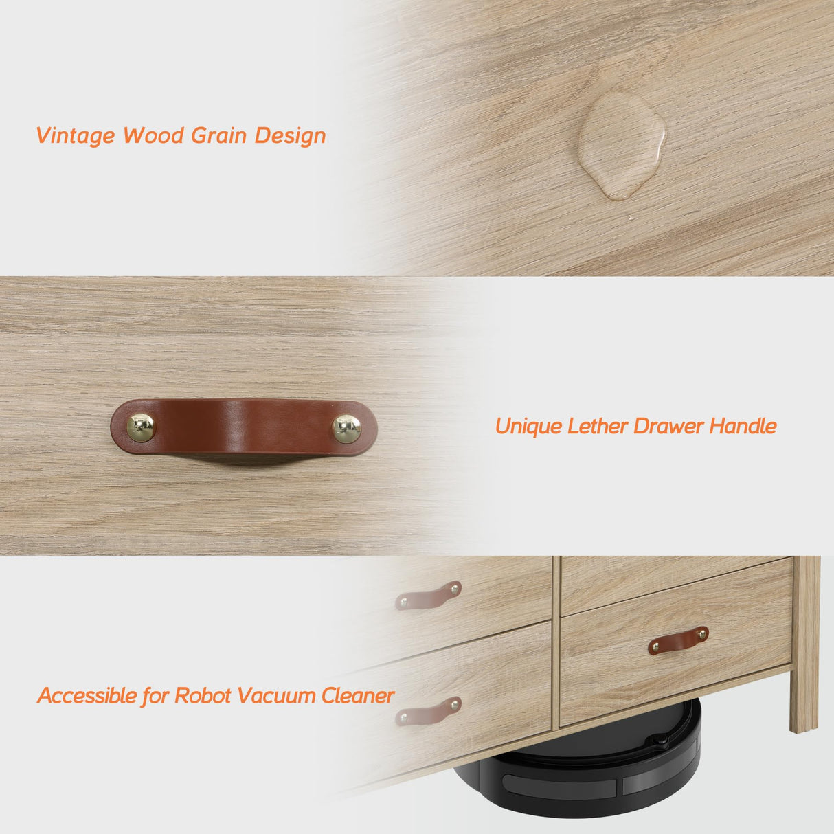 WAMPAT 9 Drawers Dresser for Bedroom,62" Wide Modern Chest of Drawers Storage Cabinetfor Living Room, Nursery, Hallway,Oak WAMPAT