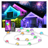 IVRICH 300FT Permanent Outdoor Lights, Smart RGB Eave Light With APP/Remote Control, IP67 Waterproof, DIY Scene Modes, Music Sync, Timer function, for Christmas, Party, Holiday Decor(2 Rolls of 150FT) IVRICH