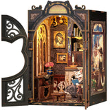 Cutefun Book Nook Kit - DIY Miniature House Kit for Bookshelf Decor, Book Nook Kits for Adults & Beginners, 3D Wooden Puzzle Dollhouse, Ideal Gift for Family and Friends (Count Cat's Study) Cutefun