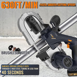 2-1/2 inch Band Saw Cordless, MAXXT Brushless Power Metal Bandsaw 20V MAX 2.5" Cutting Capacity 6 Speeds Adjustable, Not Hot Sparks When Cutting MAXXT