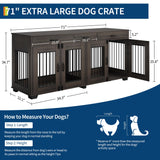 71'' Large Dog Crate for 2 Dogs, Dog Crate Furniture with 3 Drawers, Dog Kennel Furniture, Heavy Duty Dog Cage and TV Stand, Perfect for Medium Large Dogs, Walnut GarveeLife