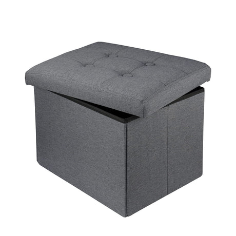 Hamgtrion Ottoman Storage Ottoman Collapsible Ottoman with Storage Foot Rest Small Ottoman Foot Stools Grey L17W13H13inches Hamgtrion
