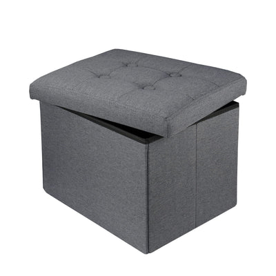 Hamgtrion Ottoman Storage Ottoman Collapsible Ottoman with Storage Foot Rest Small Ottoman Foot Stools Grey L17W13H13inches