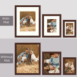 Golden State Art, Gallery Wall Frames, 11x14, 8x10, 5x7 Multiple Photo Frames Collage for Wall or Tabletop Displays with Mat or without Mat (Brown, 7 Pack) Golden State Art