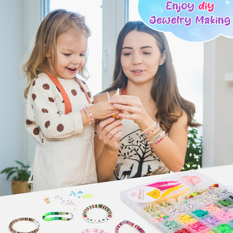 OHOME 5300 Clay Beads Bracelet Making Kit,Arts and Crafts for Kids Ages 8-12,Back to School Crafts Games Toys for 3-10 Year Old Birthday,Travel Essential OHOME