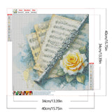 Flute Sheet Music 5D DIY Diamond Art Painting Kits Round Full Drill Diamond Art Paintings Handmade Art Craft for Home Wall Decor 15.75X15.75 in Generic