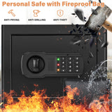 1.2 Cubic Home Safe with Fireproof Bag, Anti-Theft Safe Box for Pistol, Money, Medicine & Documents Tiskgg