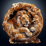 KAAYEE Wooden Puzzles for Adults, 3D Vision Effect Lion King Wooden Jigsaw Puzzles 200 PCS Unique Shape Advanced Wood Puzzle Adult, 3D Effect Flat Puzzle Birthday Gifts Family Game (M-11.4 * 11.4in) KAAYEE