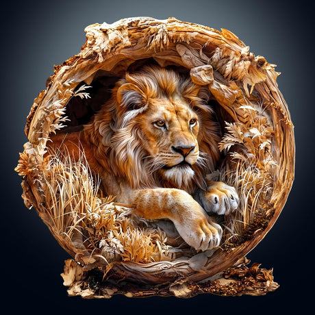 KAAYEE Wooden Puzzles for Adults, 3D Vision Effect Lion King Wooden Jigsaw Puzzles 100 PCS Unique Shape Advanced Wood Puzzle Adult, 3D Effect Flat Puzzle Birthday Gifts Family Game (S-8.5 * 8.5 in) KAAYEE