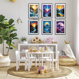 MISCER 6 Pack Landscapes Paint by Numbers Kit for Adults Beginner, Paint by Number Kits, DIY Acrylic Oil Painting Suitable for Home Decoration (8 * 12 Inch) MISCER