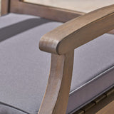 Christopher Knight Home Justin Outdoor 7 Piece Acacia Wood Dining Set, Teak, Gray Finish/Rustic Metal/Dark Gray Christopher Knight Home